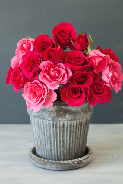 istock beautiful red rose flowers bouquet in vase 946078596