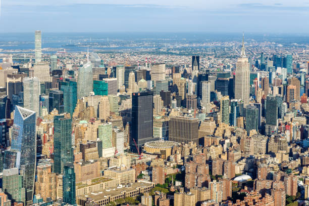 istock Helicopter view of midtown Manhattan 946086884