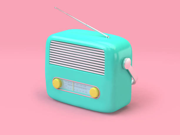 istock green cartoon radio set on minimal pink background technology concept 3d rendering 946089920