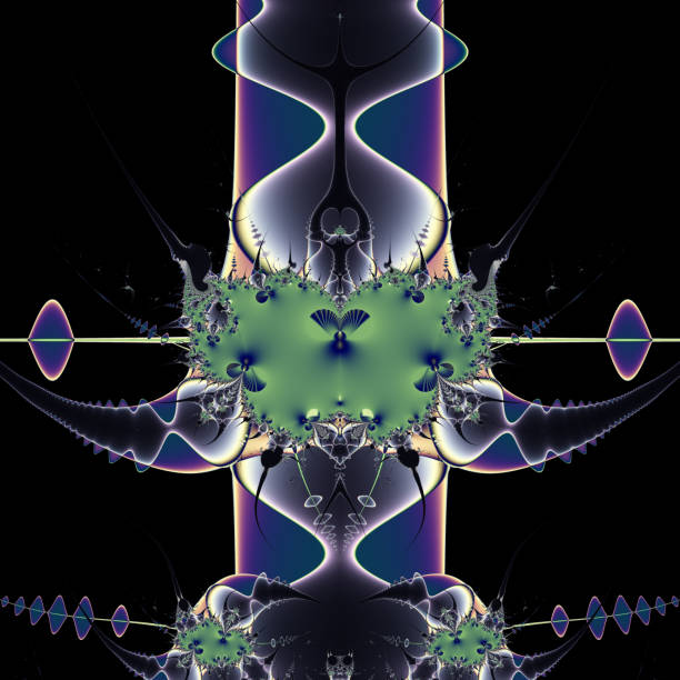 Elegant fractal design, abstract psychedelic art, purple lamp