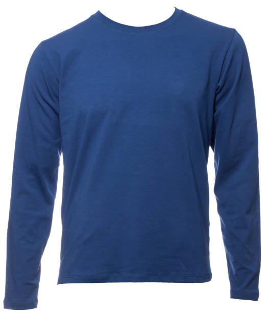 istock Blue longsleeve cotton tshirt on a mannequin isolated 946103052