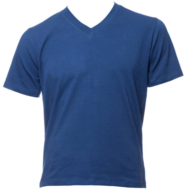 istock Blue shortsleeve cotton tshirt on a mannequin isolated 946103070