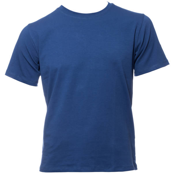 niebieska bluza z bawełny z krótkiej strony na manekinie izolowanym - short sleeved zdjęcia i obrazy z banku zdjęć