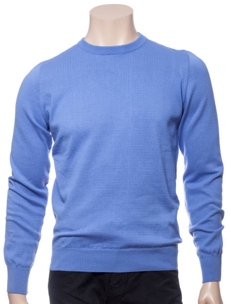 istock Blue longsleeve cotton jumper on a mannequin isolated 946103110