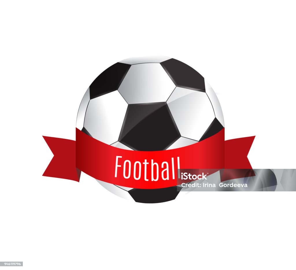 Quả Bóng Và Ruy Băng Đỏ Trò Chơi Bóng Đá Hình Minh Họa Vector Quả ...