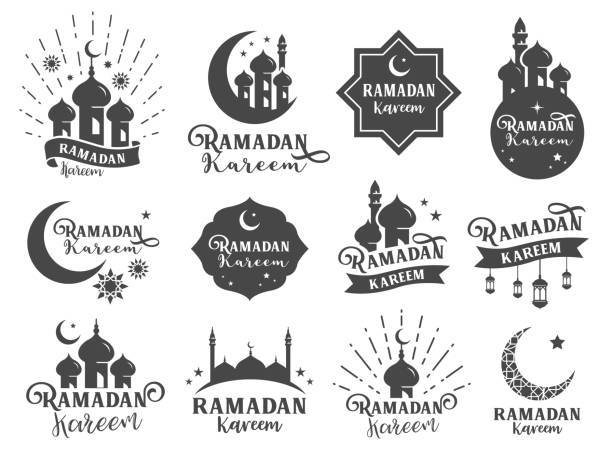 Islamic sticker badge. Included the badges as Ramadan kareem collection, mosque icon, Moon, Star, Muslim celebrate, religion related and more Islamic sticker badge. Included the badges as Ramadan kareem collection, mosque icon, Moon, Star, Muslim celebrate, religion related and more islam moon stock illustrations