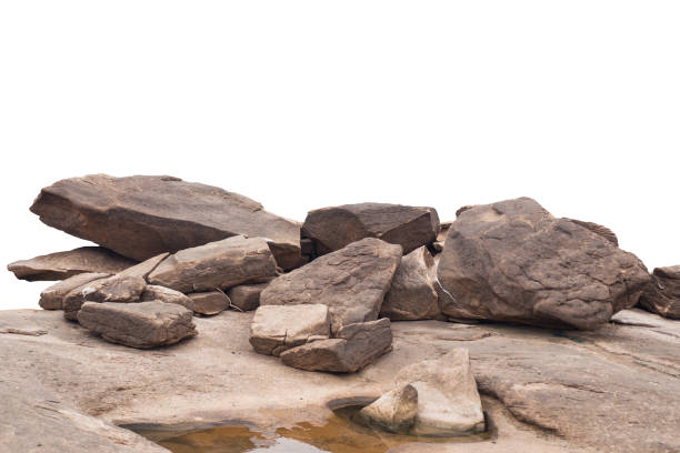 istock Rock isolated on white background 946137240