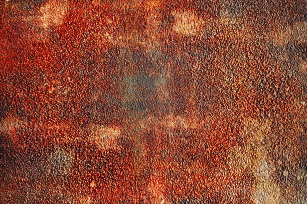 istock Rusty steel sheet with heavy stain oxidation on texture surface 946160422