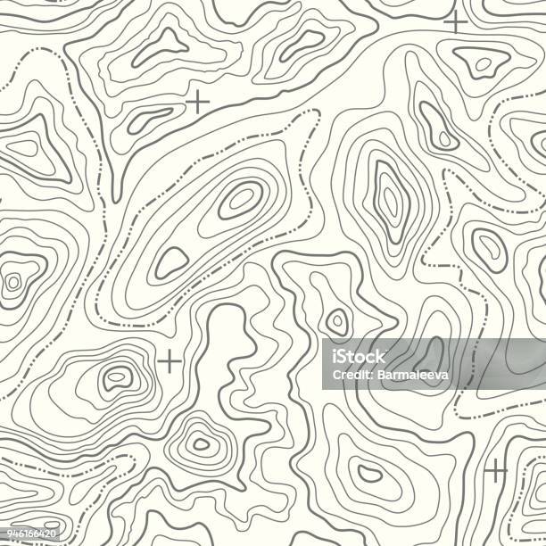 Nahtlose Vektormuster Topographische Karte Kontur Topographische Nahtlose Vektorkarte Stock Vektor Art und mehr Bilder von Abenteuer