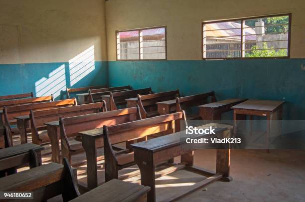 School Class In The North Of Zanzibar Tanzania An Ordinary Classroom In An African School Stock Photo - Download Image Now