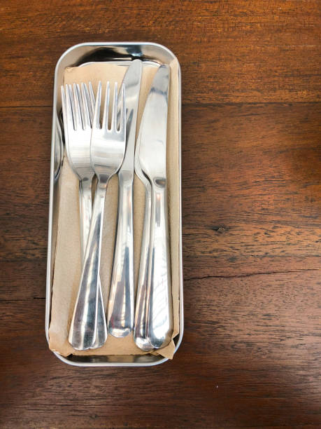 istock Forks and knives on tray ready to use 946186778