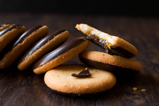 istock Orange Flavored Round Jaffa Cakes with Chocolate 946193534