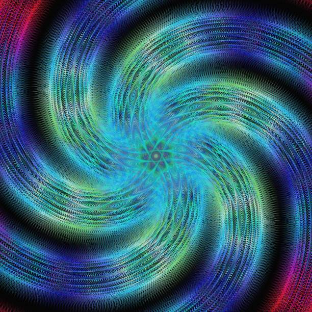istock Abstract shiny blue fractal spiral design 946196386