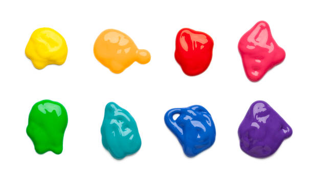 istock Colorful paint splashes on white background 946200804