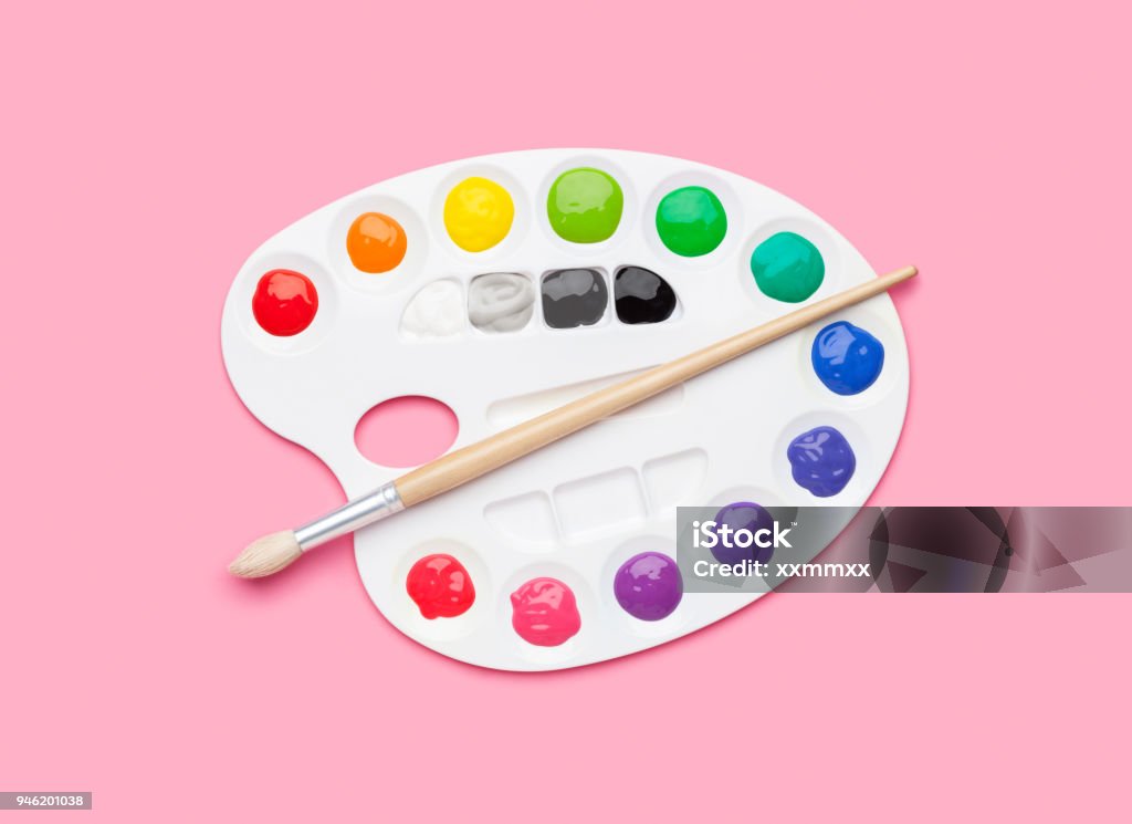 Color Palette Paint Brush Stock Photo 119964460