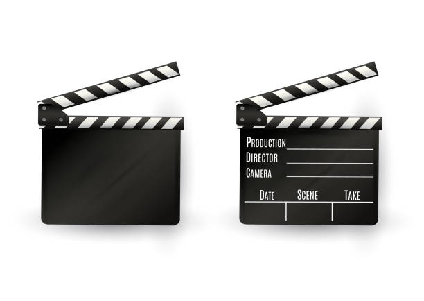 istock Realistic clapper.cinema.Board on a white background.film.time.vector illustration 946208186