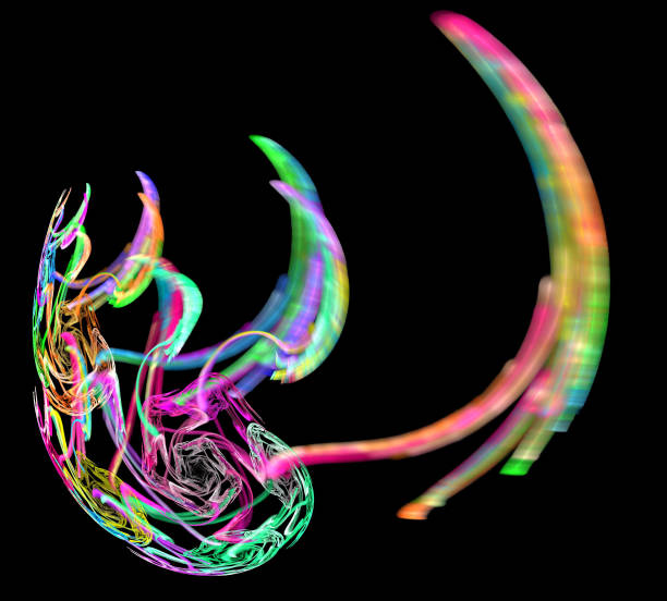 istock image of one Digital Fractal on Black Color 946219326