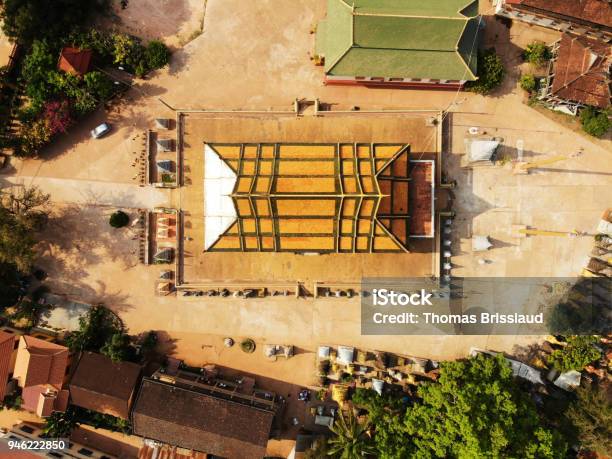 Aerial Boudhist Temple Pagoda In Siemreap Cambodia Stock Photo - Download Image Now