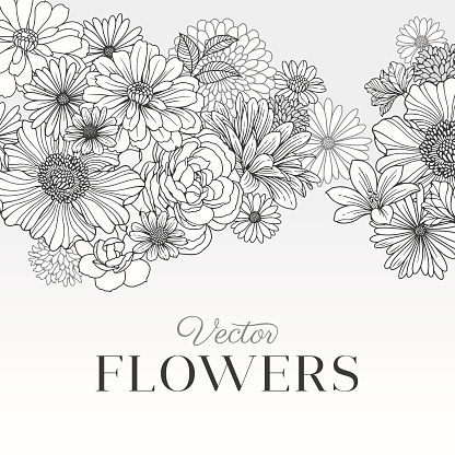 Beautiful graphic flower background.