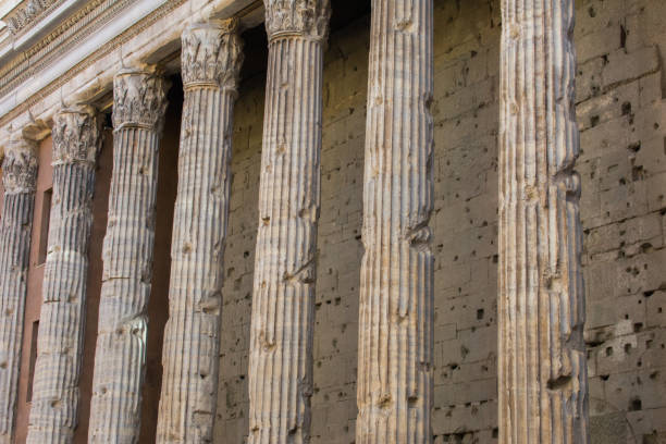 istock Ancient roman architecture columns as background or pattern in rome italy 946240412