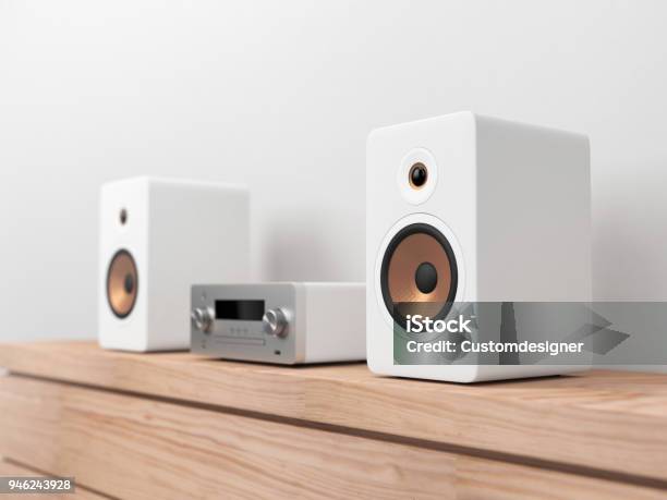 Micro Hifi Stereoanlage Mockup Netzwerkreceiver Cd Und Mp3player Stockfoto und mehr Bilder von Lautsprecherbox