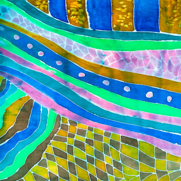 istock decoration of silk scarf in batik technique 946244588