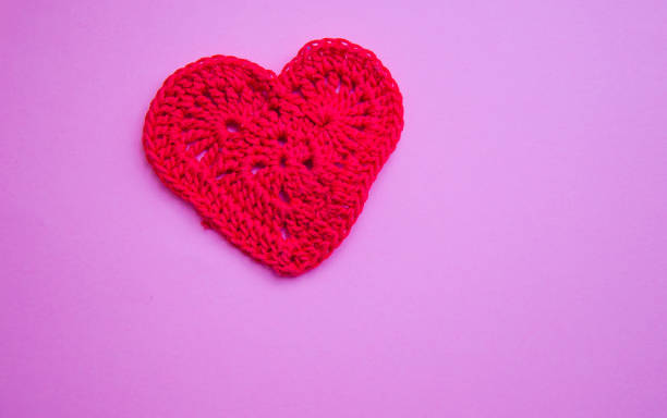 istock Knitted heart top view. Fashion Design Love Pattern. 946244628