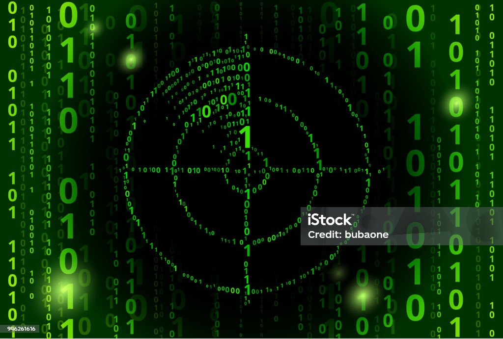 Radar Screen Binary Code Vector Pattern Background Stock Illustration ...