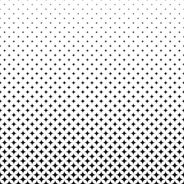 Vector illustration of Repeating black white star pattern