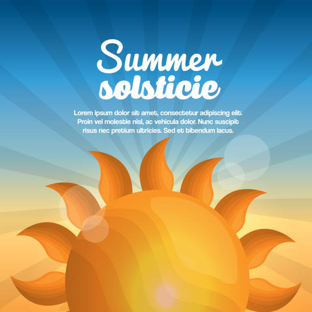 ilustraciones, imágenes clip art, dibujos animados e iconos de stock de solsticio de verano vacaciones - solsticio de verano
