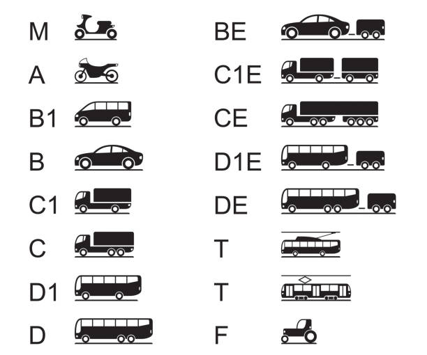다른도 차량에 대 한 운전 면허증 - vehicle trailer stock illustrations