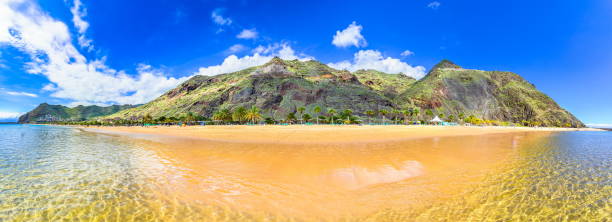 las teresitas, tenerife,canary islands,spain: a famous beach near santa cruz de tenerife - teresitas imagens e fotografias de stock