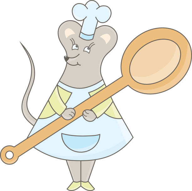 ilustrações de stock, clip art, desenhos animados e ícones de cartoon mouse chef - cartoon chef mouse rat