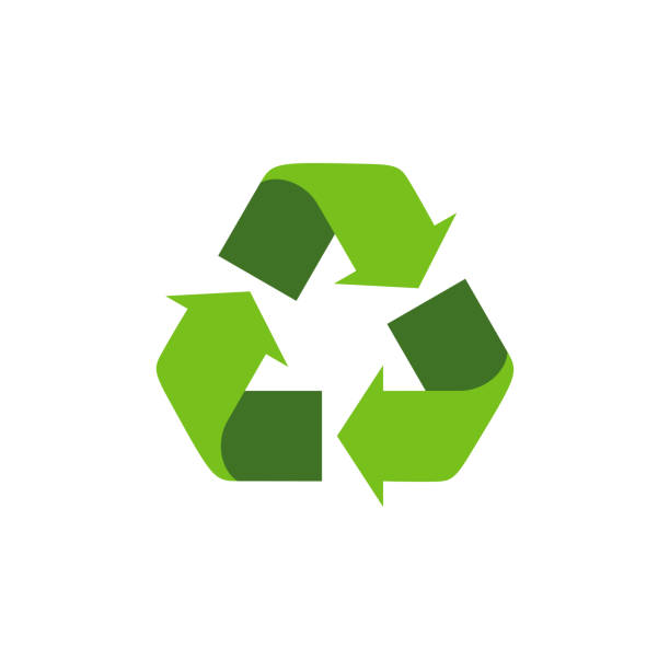 istock Recycling symbol with green arrows. Isolated recycle icon on the white background. Earth Day universal international symbol. Flat style. Vector Illustration. 946298930