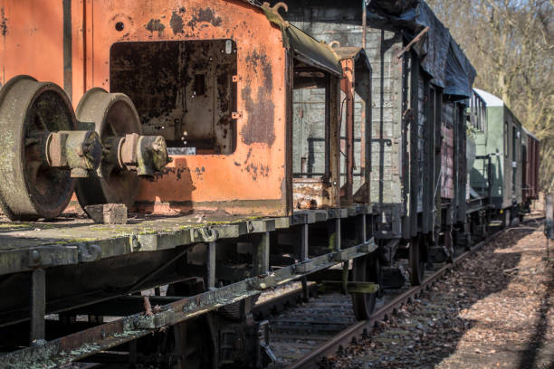 istock Abandoned Train On Railroad Tracks 946300702