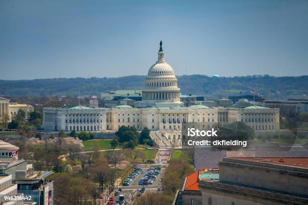 United States Capitol And Pennsylvania Avenue In Washington Dc Stock Photo - Download Image Now