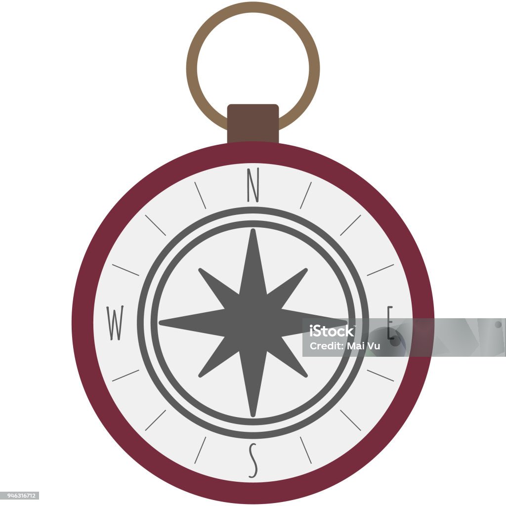 Red Backwards Compass Red Compass Illustration Stock Illustration - Download Image Now ...