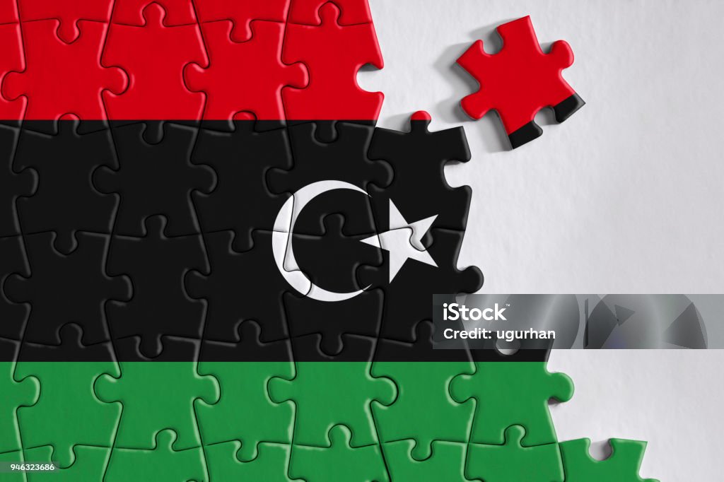 Puzzle Flag Flag on puzzle Africa Stock Photo