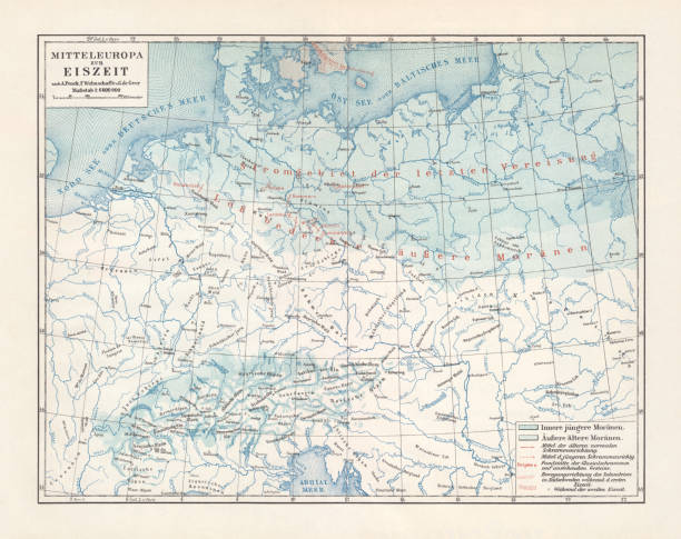 istock Map of Central Europe during the Ice Age, published 1897 946324470