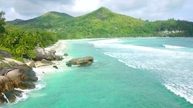 Flying over Baie Lazare - Mahe - Seychelles