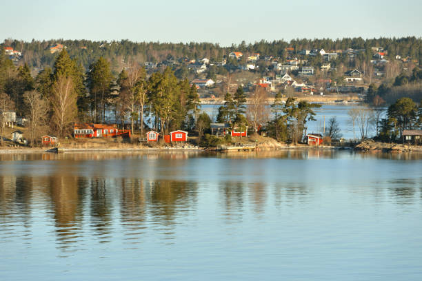 istock Stockholm archipelago, largest archipelago in Sweden, and second-largest archipelago in Baltic Sea. Archipelago extends from Stockholm roughly 60 kilometres (37 mi) to east. Lifestyle on islands 946344758