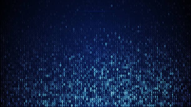 Blue digital binary data code Scan blue digital binary data code. Abstract information technology concept. Computer generated raster illustration flat bed scanner stock pictures, royalty-free photos & images