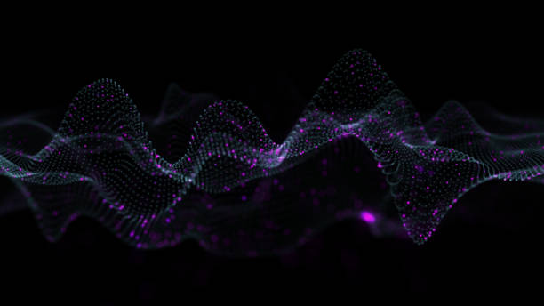 istock Surface of chaotic glowing purple particles 946355634