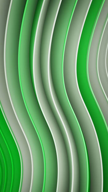 istock White and green wavy curves abstract 3D rendering 946355642