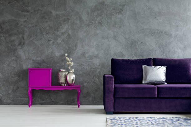 istock Dark concrete living room 946357948