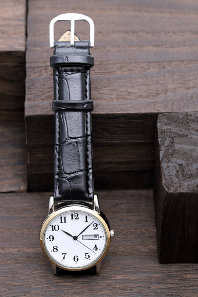 istock wrist watch with leather strap 946387858