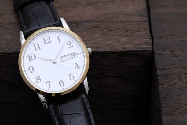 istock wrist watch with leather strap 946387860