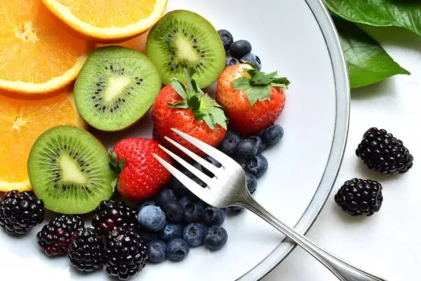 Fresh fruit on a plate