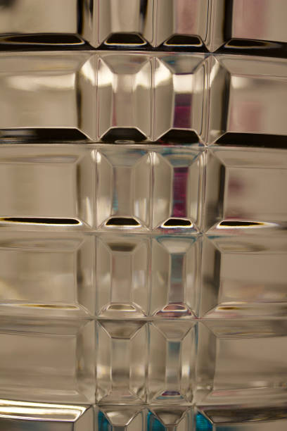 istock Macro abstract view of an illuminated lead crystal glass surface 946392176