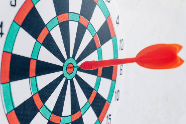 istock Arrows on archery target of dartboard Target business concept 946399686